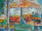 Ian Case - Fruites Rouges, Provence - acrylic, inks and oil pastels